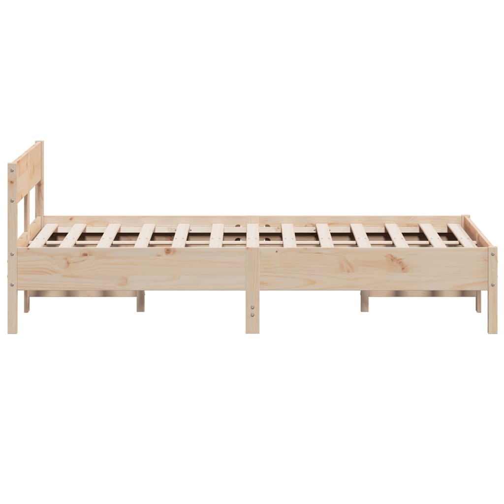 Solid Pine Wood Bed Frame 140x200 cm - Mattress Not Included