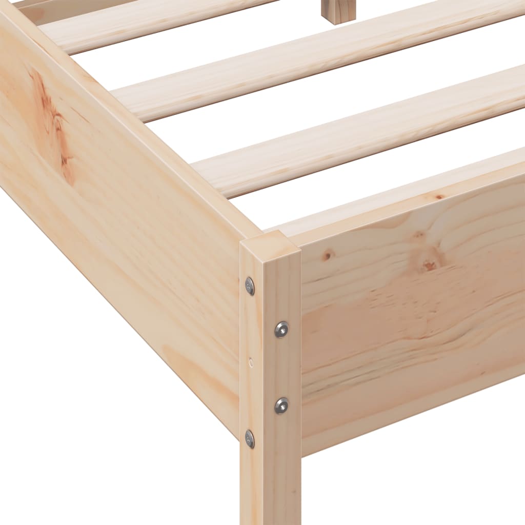 Solid Pine Wood Bed Frame 140x200 cm - Mattress Not Included