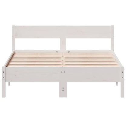 Solid Pine Wood Bed Frame White 140x200 cm - No Mattress Included