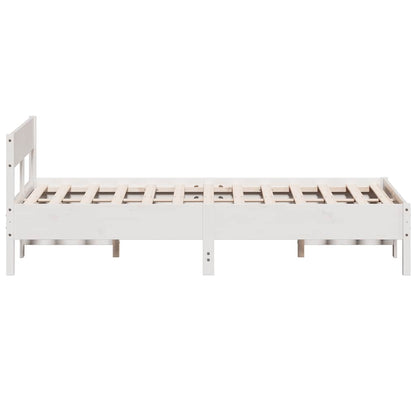 Solid Pine Wood Bed Frame White 140x200 cm - No Mattress Included