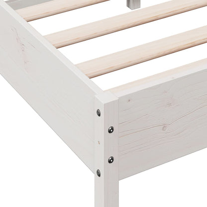 Solid Pine Wood Bed Frame 100x200 cm - White Finish