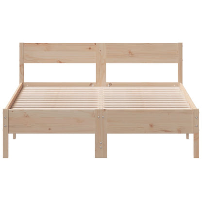 Solid Pine Wood Small Double Bed Frame 120x190 cm - No Mattress
