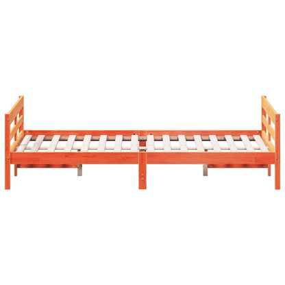 Bed Frame without Mattress Wax Brown 140x200 cm Solid Wood Pine