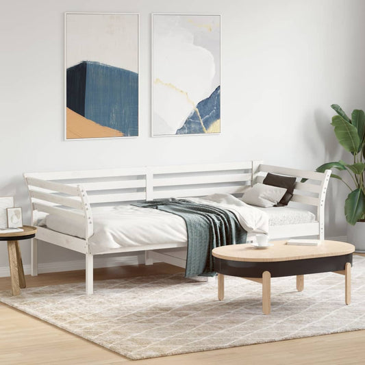 White Solid Pine Day Bed Frame 75x190cm - No Mattress Included