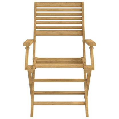 2-Piece Solid Acacia Wood Folding Garden Chairs - 54.5x61.5x86.5 cm
