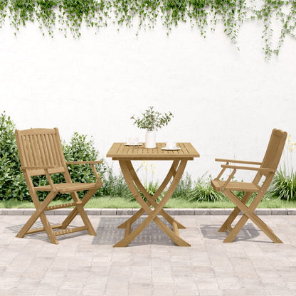Solid Acacia Wood Folding Garden Chairs 2pcs - 58x54.5x90 cm