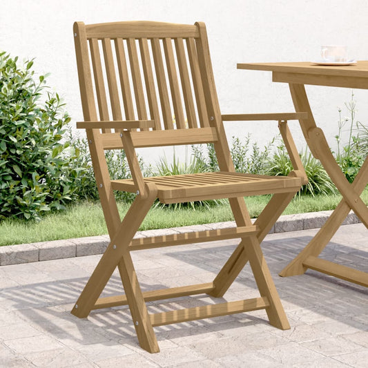 Solid Acacia Wood Folding Garden Chairs 2pcs - 58x54.5x90 cm