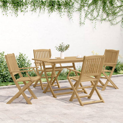 4-Piece Acacia Wood Folding Garden Chairs - 57.5x54.5x90 cm