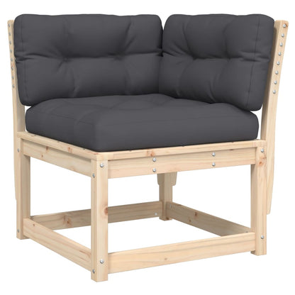 Solid Wood Pine Garden Sofa Corner with Cushions, 73x73x78 cm