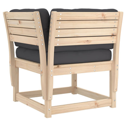 Solid Wood Pine Garden Sofa Corner with Cushions, 73x73x78 cm