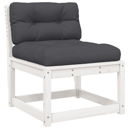 White Solid Pine Wood Garden Sofa with Cushions