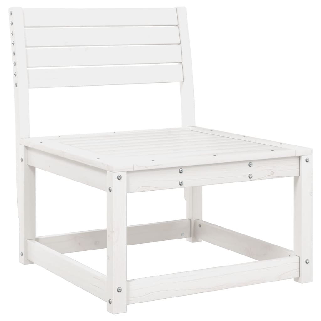 White Solid Pine Wood Garden Sofa with Cushions