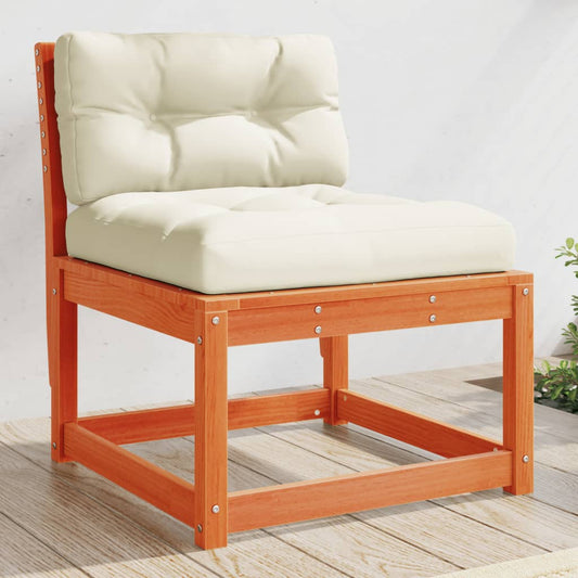 Wax Brown Solid Pine Garden Sofa with Cushions - Stylish Comfort