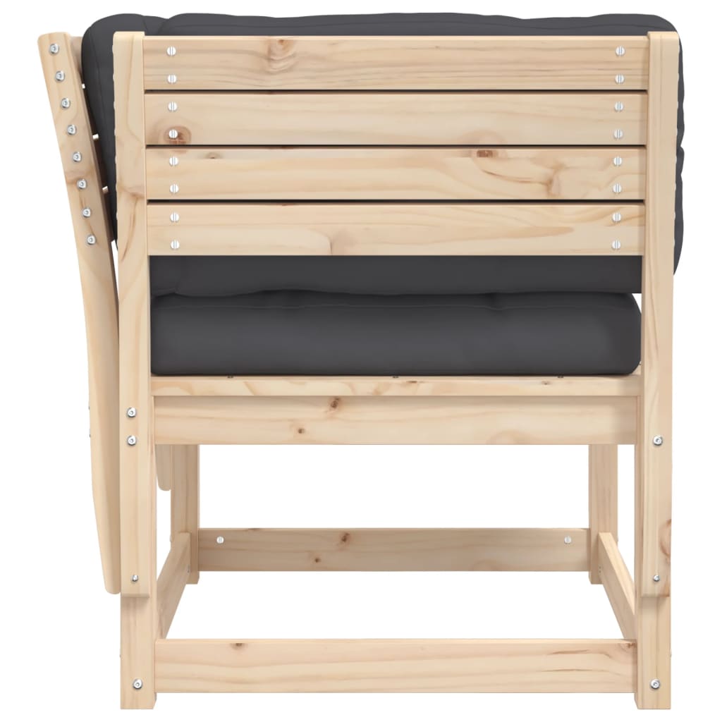 Solid Pine Garden Sofa with Cushions - Stylish Wood Armrest