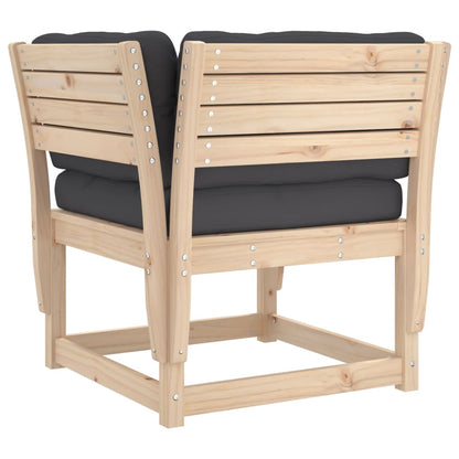 Solid Pine Garden Sofa with Cushions - Stylish Wood Armrest