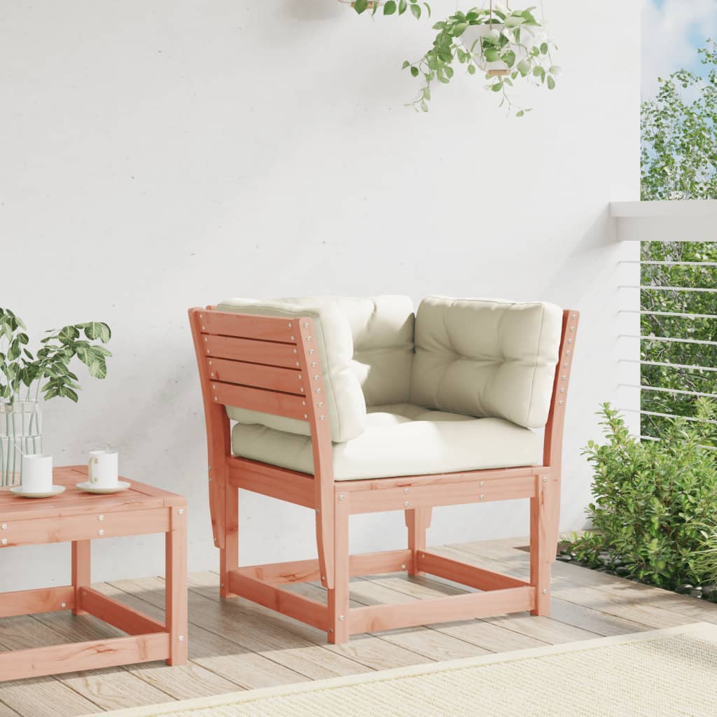 Solid Wood Douglas Garden Sofa Armrest with Cushions - Rustic Charm