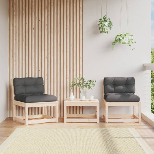 Solid Pine Garden Sofas 2pcs with Cushions - Durable Outdoor Seating