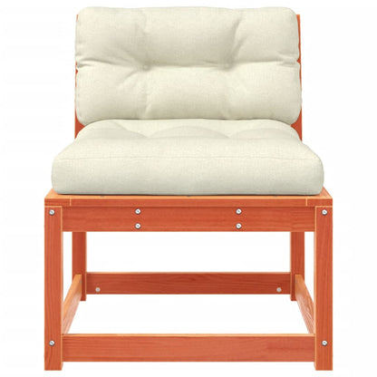 Wax Brown Pine Garden Sofa Set with Cushions - 2pcs Solid Wood