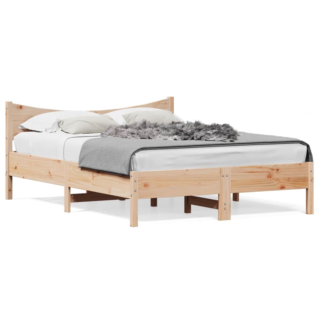Solid Pine Wood Bed Frame - 120x200 cm, No Mattress Included