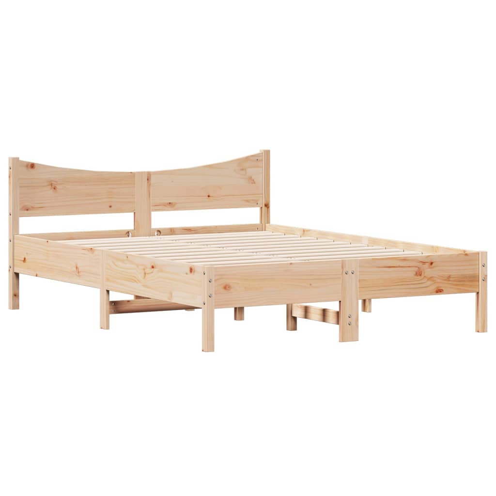 Solid Pine Wood Bed Frame - 120x200 cm, No Mattress Included