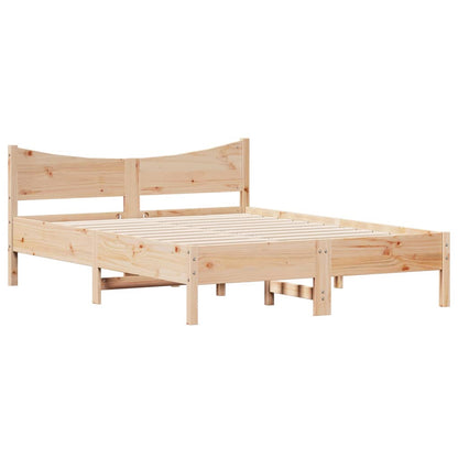 Solid Pine Wood Bed Frame - 120x200 cm, No Mattress Included