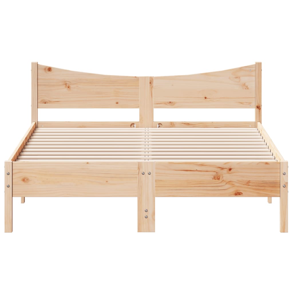 Solid Pine Wood Bed Frame - 120x200 cm, No Mattress Included