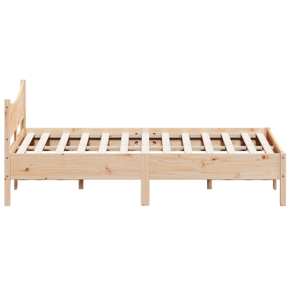 Solid Pine Wood Bed Frame - 120x200 cm, No Mattress Included