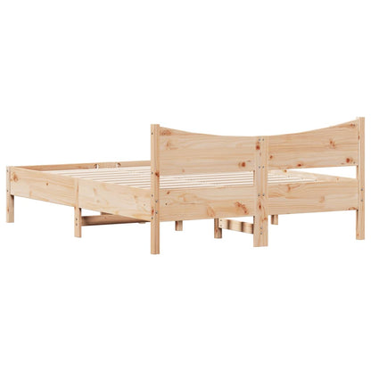 Solid Pine Wood Bed Frame - 120x200 cm, No Mattress Included