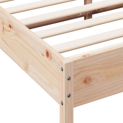 Solid Pine Wood Bed Frame - 120x200 cm, No Mattress Included