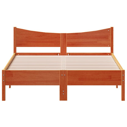Solid Pine Wood Bed Frame, Wax Brown, 120x200 cm, No Mattress