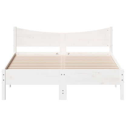 Solid Pine Wood Bed Frame White 140x190 cm - No Mattress Included