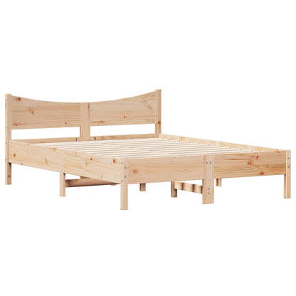 Solid Pine Double Bed Frame 135x190 cm - No Mattress Included