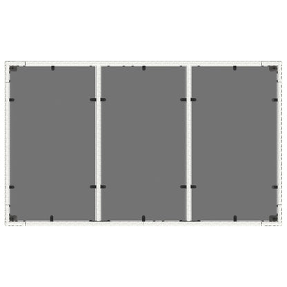 Garden Table with Glass Top White 150x90x75 cm Poly Rattan