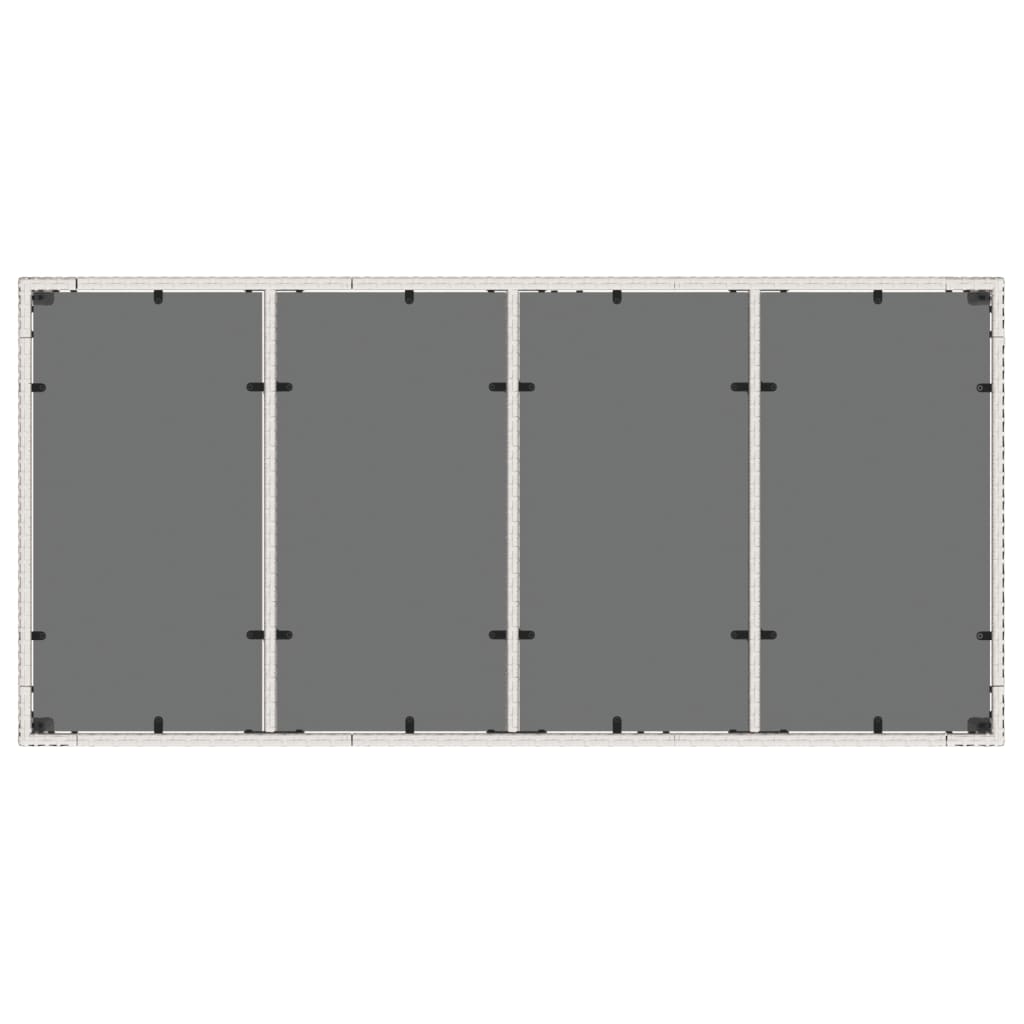 Garden Table with Glass Top White 190x90x75 cm Poly Rattan