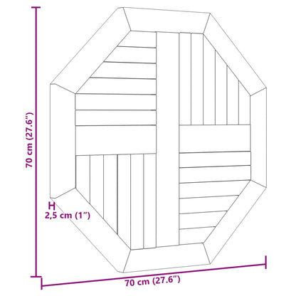 Octagonal Solid Teak Wood Table Top 70x70 cm
