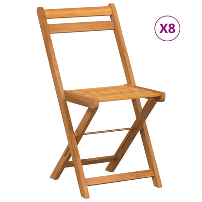 Folding Bistro Chairs 8 pcs Solid Wood Acacia