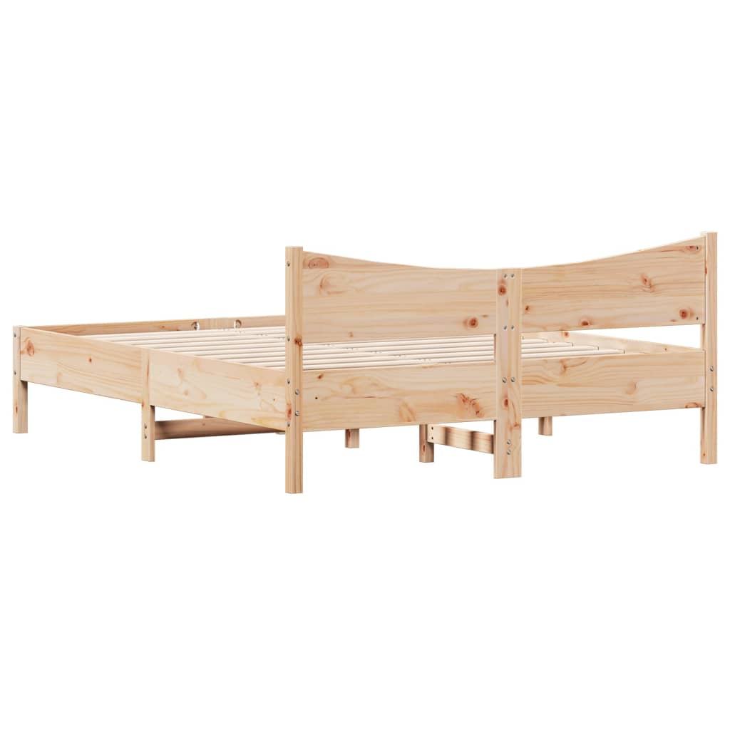 Bed Frame without Mattress 160x200 cm Solid Wood Pine