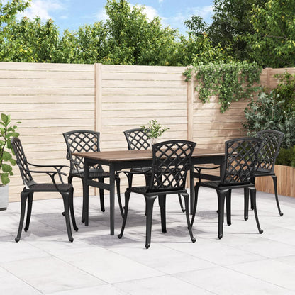 Garden Chairs 6 pcs Cast Aluminium Black