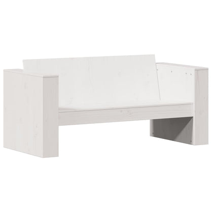White 2-Seater Garden Sofa - 134cm Solid Pine Wood