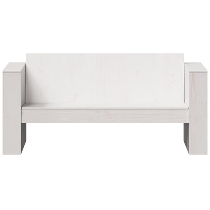 White 2-Seater Garden Sofa - 134cm Solid Pine Wood