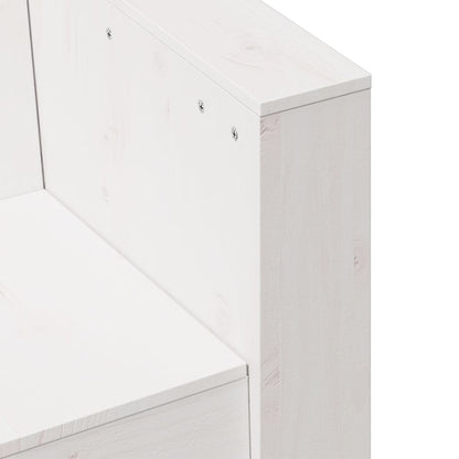 White 2-Seater Garden Sofa - 134cm Solid Pine Wood