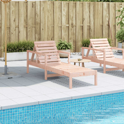 Solid Wood Douglas Sun Lounger - 199.5x62x55 cm Relaxation Chair