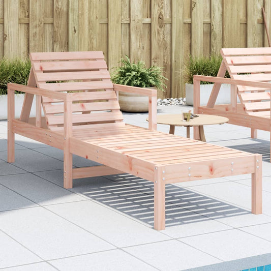 Solid Wood Douglas Sun Lounger - 199.5x62x55 cm Relaxation Chair