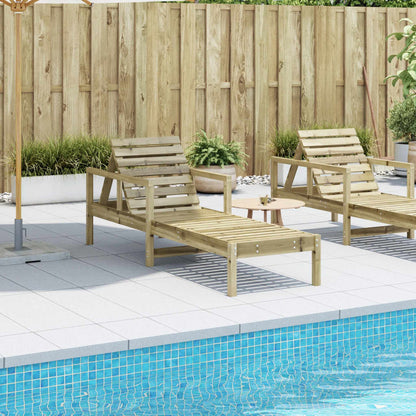 Impregnated Wood Pine Sun Lounger 199.5x62x55 cm - Durable & Stylish