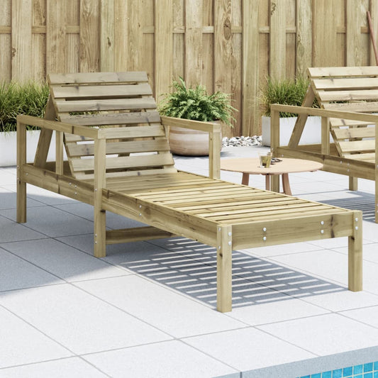 Impregnated Wood Pine Sun Lounger 199.5x62x55 cm - Durable & Stylish