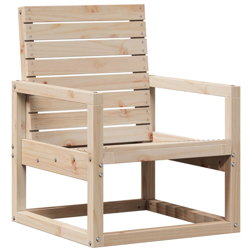 3-Piece Solid Pine Wood Garden Lounge Set - Natural Finish