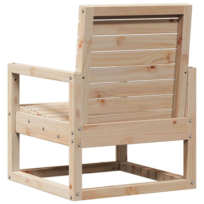 3-Piece Solid Pine Wood Garden Lounge Set - Natural Finish