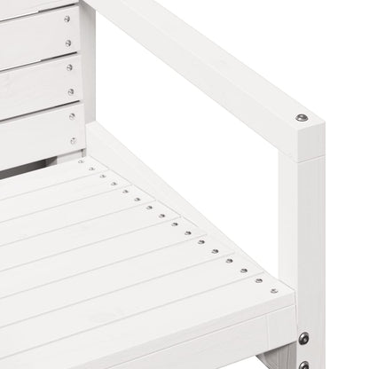 3-Piece White Pine Wood Garden Lounge Set