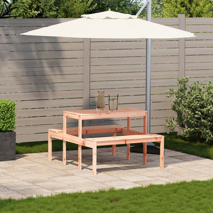 Douglas Solid Wood Picnic Table - 110x134x75 cm, Natural Finish