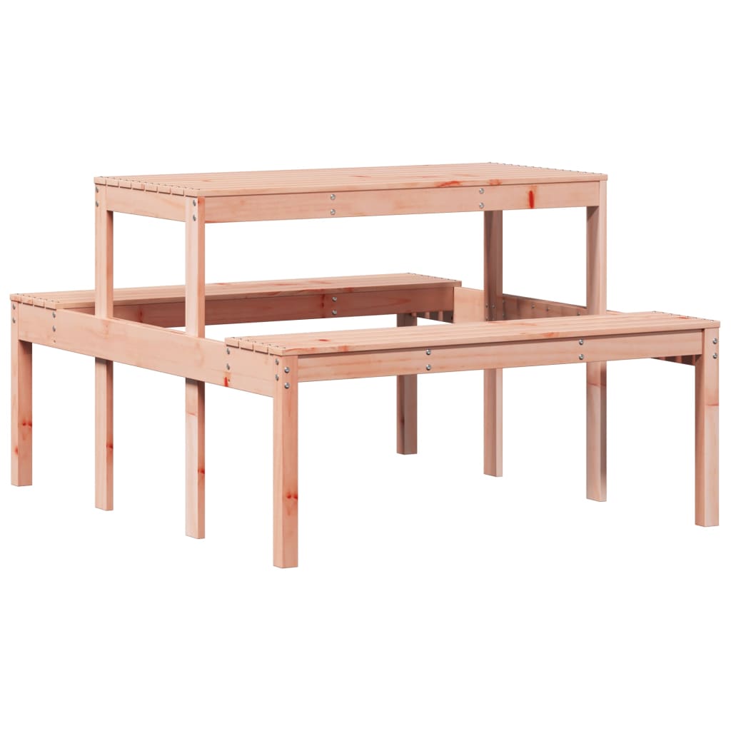 Douglas Solid Wood Picnic Table - 110x134x75 cm, Natural Finish